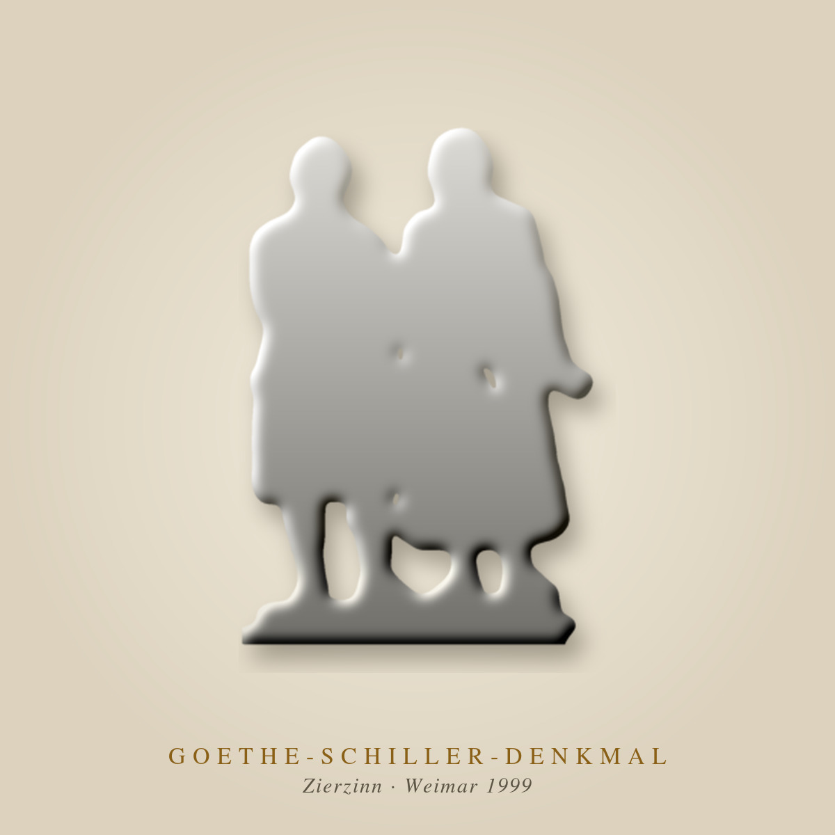 Goethe-Schiller-Denkmal aus Zierzinn (Weimar 1999)